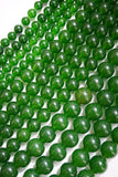 Green Jade (Dyed)(Round)(Smooth)(4mm)(6mm)(8mm)(10mm)(16"Strand)