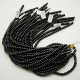 Black Onyx (Rondelle)(Smooth)(6mm)(8mm)(16"Strand)