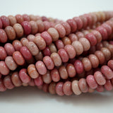 Thulite (Rondelle)(Smooth)(6mm)(8mm)(16"Strand)