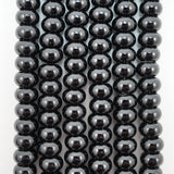 Black Onyx (Rondelle)(Smooth)(6mm)(8mm)(16"Strand)