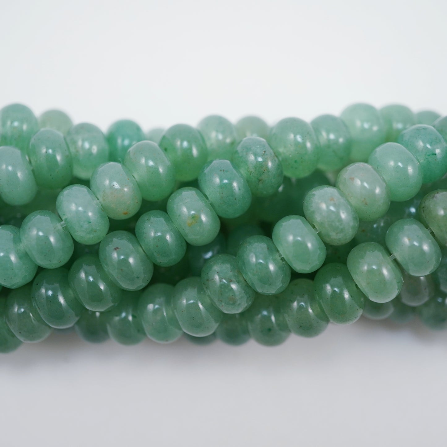 Green Aventurine (Rondelle)(Smooth)(6mm)(8mm)(10mm)(16"Strand)