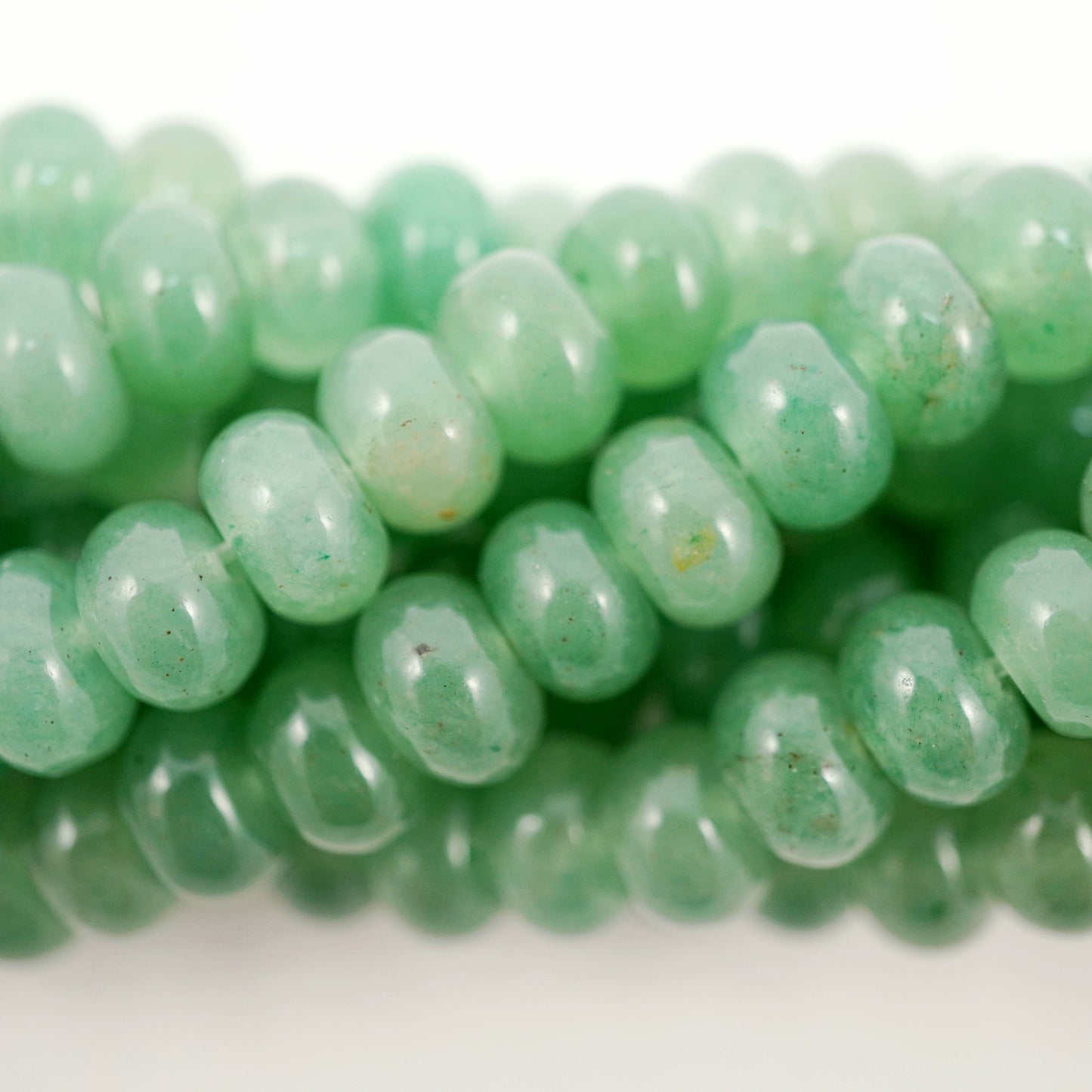 Green Aventurine (Rondelle)(Smooth)(6mm)(8mm)(10mm)(16"Strand)