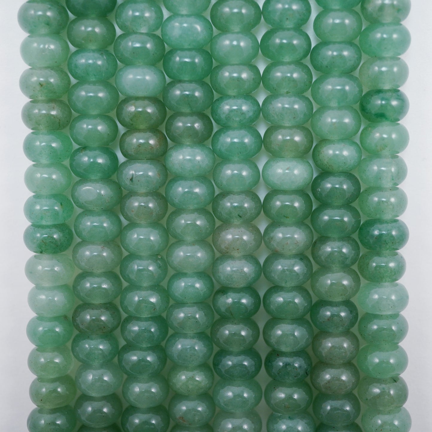 Green Aventurine (Rondelle)(Smooth)(6mm)(8mm)(10mm)(16"Strand)