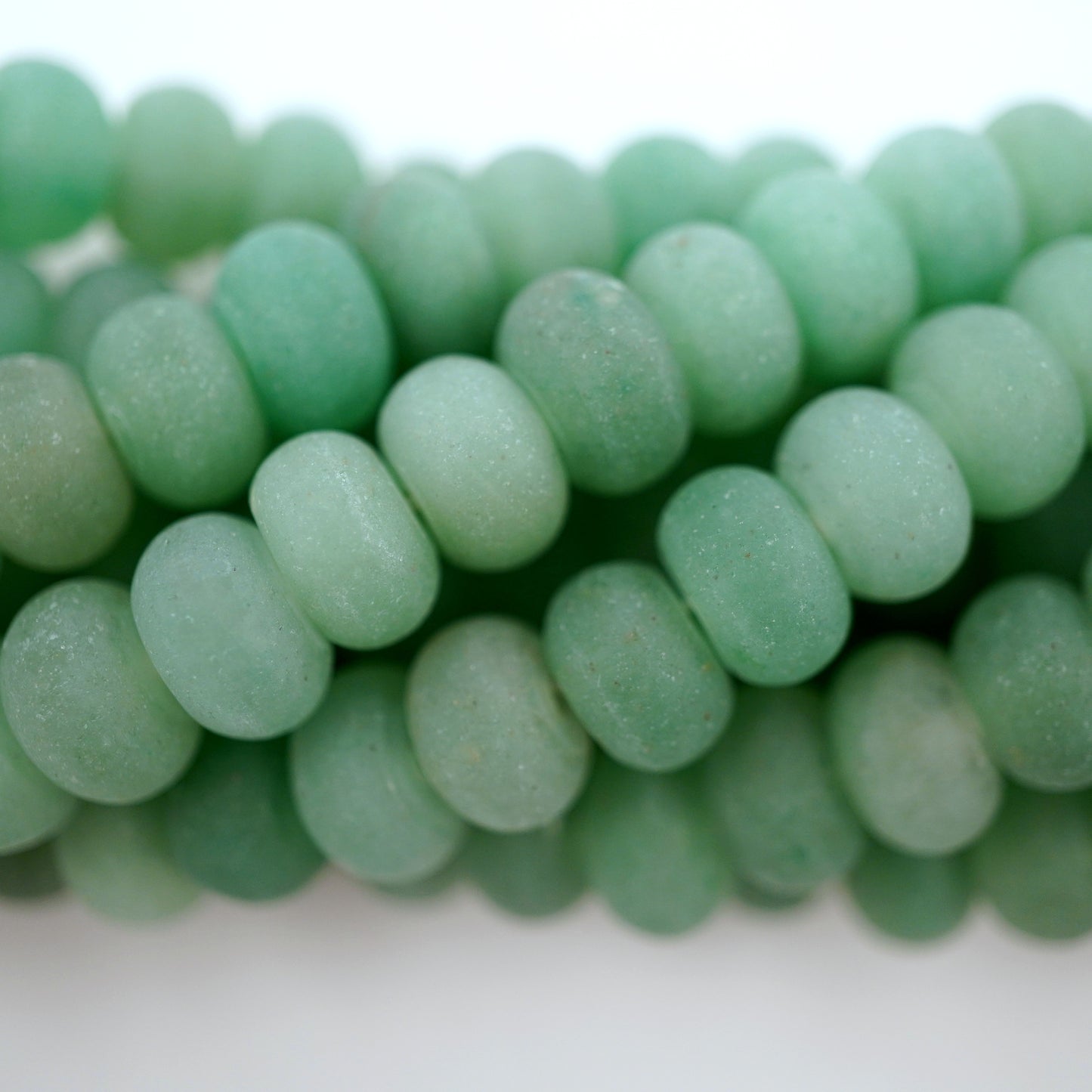 Green Aventurine (Rondelle)(Matte)(6mm)(8mm)(10mm)(16"Strand)