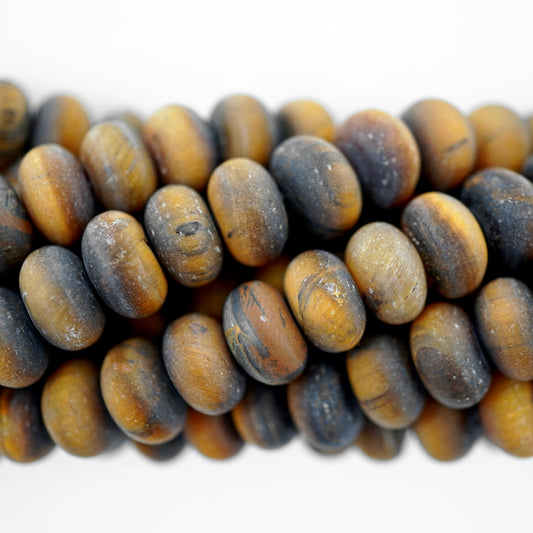 Tiger Eye (Rondelle)(Matte)(6mm)(8mm)(10mm)(16"Strand)