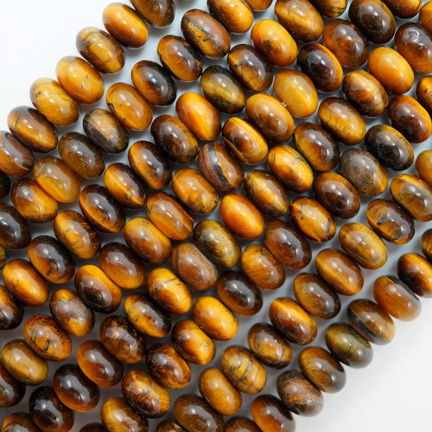 Tiger Eye (Rondelle)(Smooth)(10mm)(16"Strand)