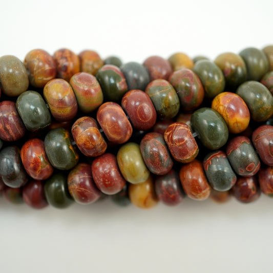 Red Creek Jasper (Rondelle)(Smooth)(6x4mm)(16"Strand)