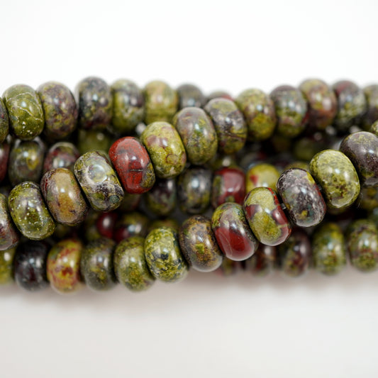 Dragon's Blood Jasper (Rondelle)(Smooth)(6mm)(8mm)(10mm)(16"Strand)