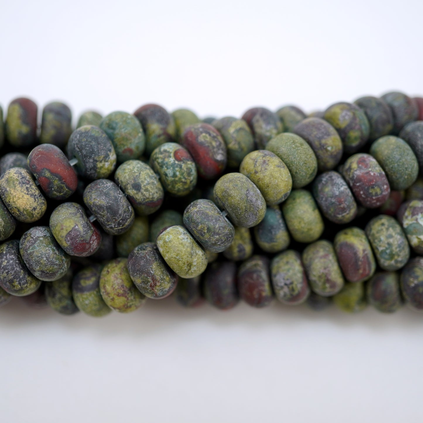 Dragon's Blood Jasper (Rondelle)(Matte)(6mm)(8mm)(10mm)(16"Strand)