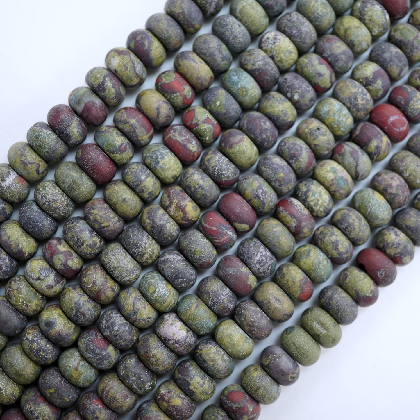 Dragon's Blood Jasper (Rondelle)(Matte)(6mm)(8mm)(10mm)(16"Strand)