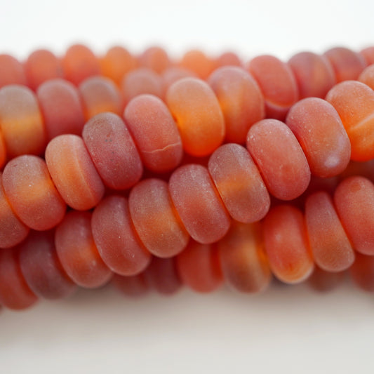 Carnelian (Rondelle)(Matte)(6mm)(8mm)(16"Strand)