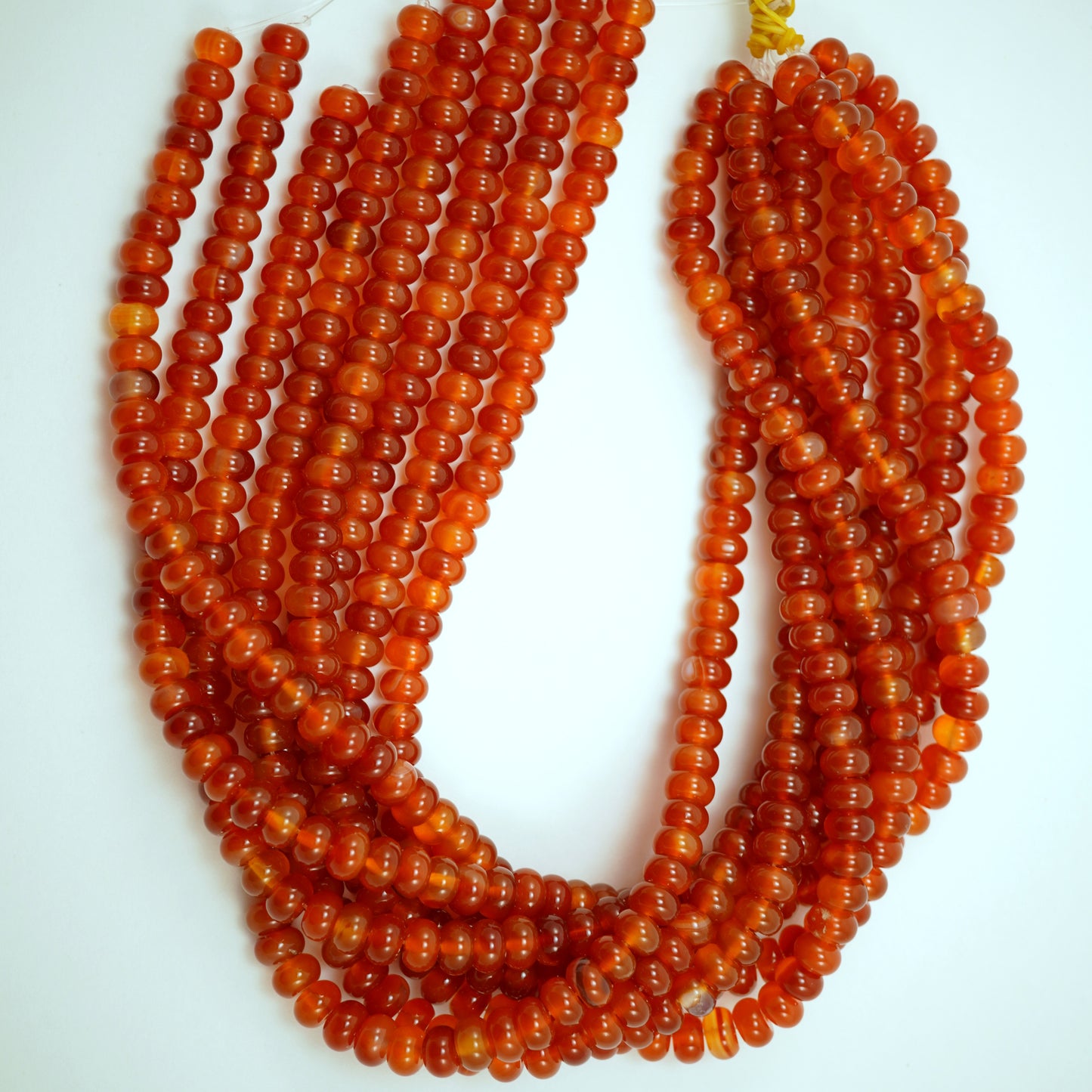 Carnelian (Rondelle)(Smooth)(6mm)(8mm)(16"Strand)