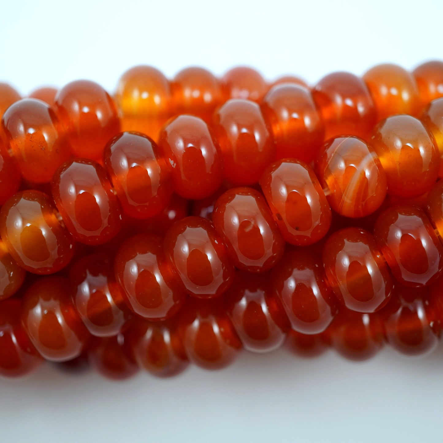 Carnelian (Rondelle)(Smooth)(6mm)(8mm)(16"Strand)