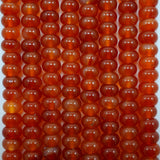 Carnelian (Rondelle)(Smooth)(6mm)(8mm)(16"Strand)