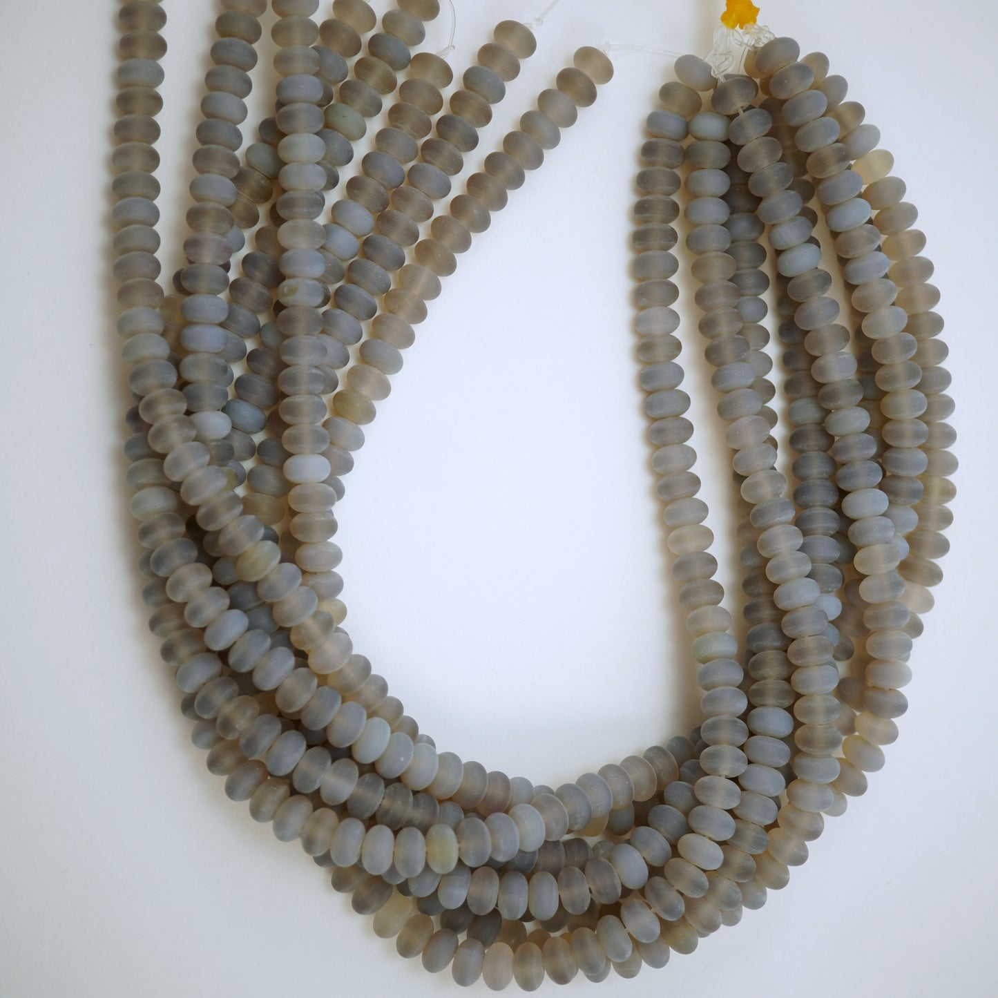 Grey Chalcedony (Rondelle)(Matte)(6mm)(8mm)(10mm)(16"Strand)