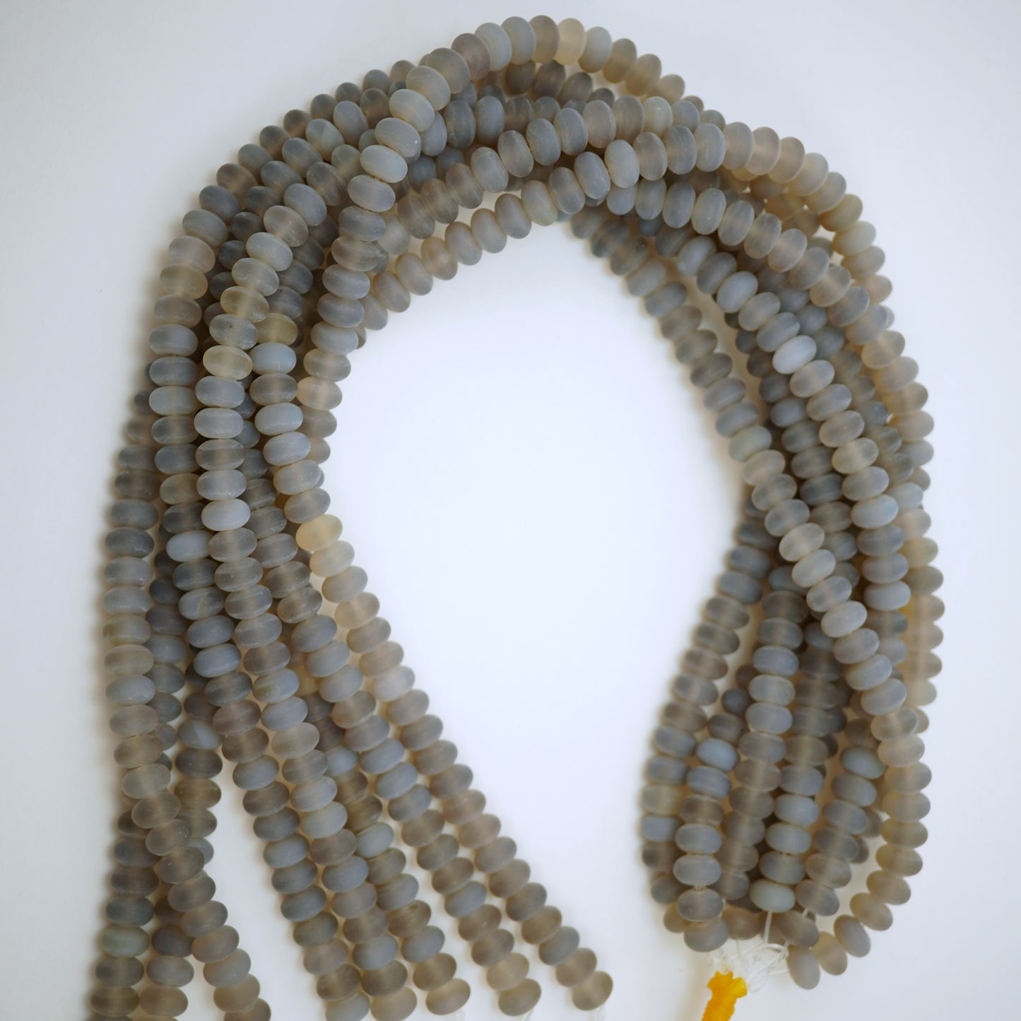 Grey Chalcedony (Rondelle)(Matte)(6mm)(8mm)(10mm)(16"Strand)