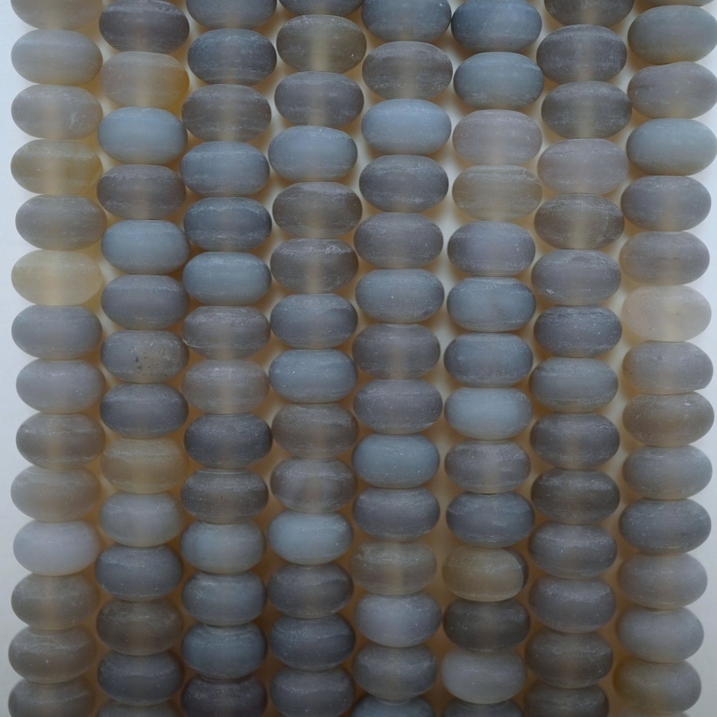 Grey Chalcedony (Rondelle)(Matte)(6mm)(8mm)(10mm)(16"Strand)