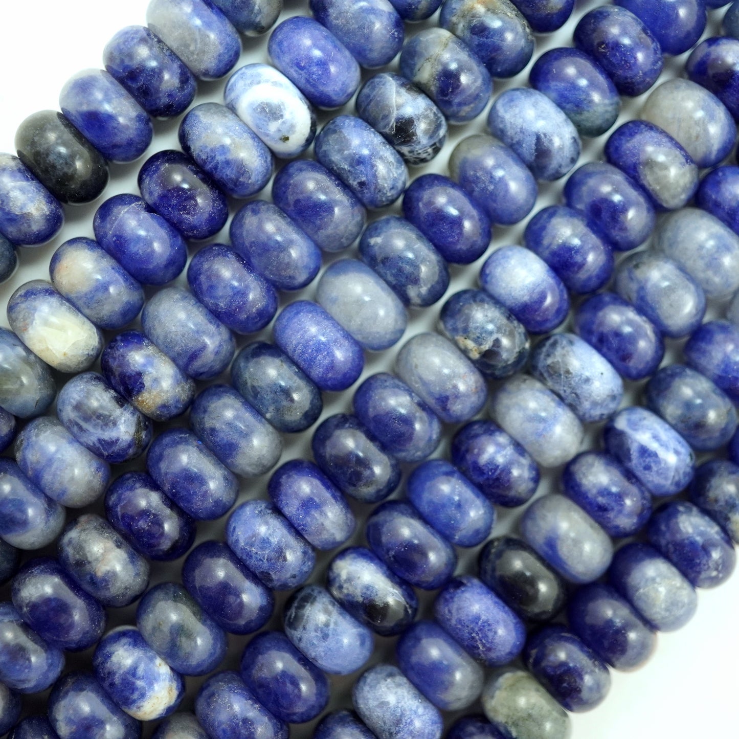 Sodalite (Rondelle)(Smooth)(6mm)(8mm)(10mm)(16"Strand)