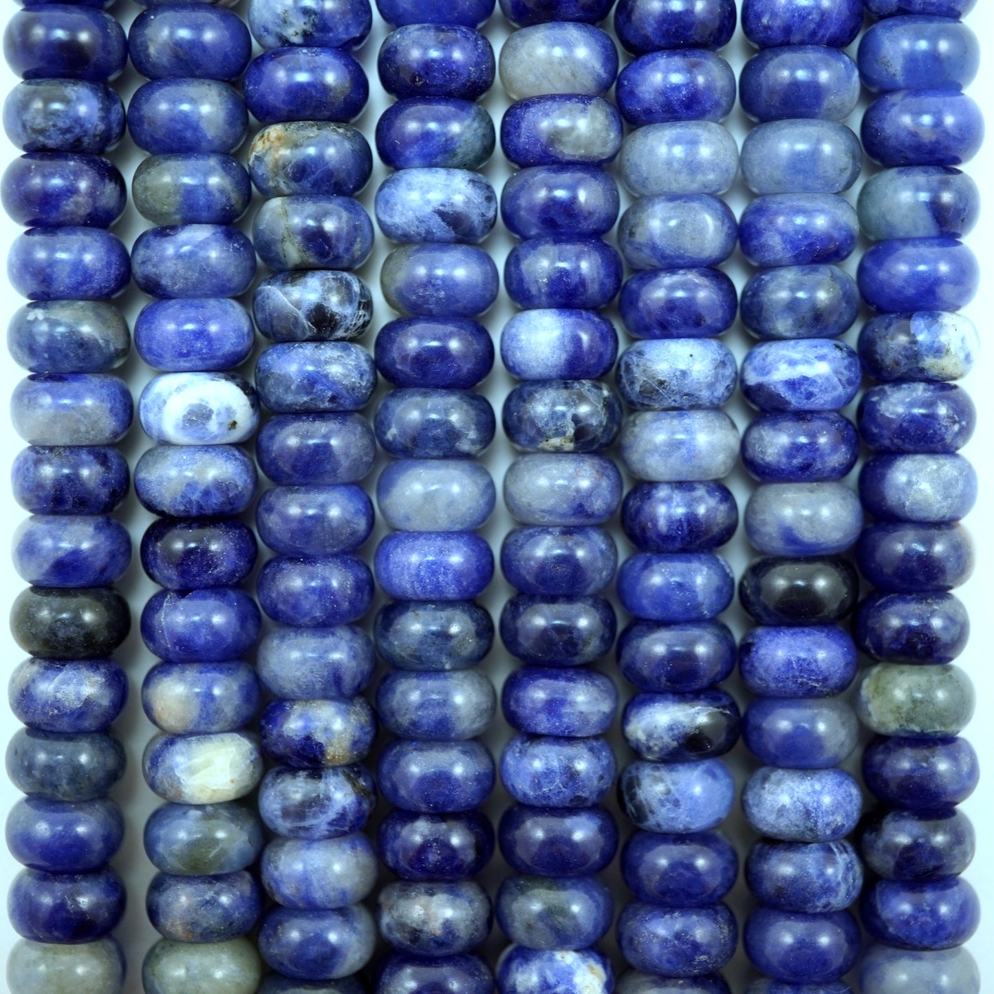 Sodalite (Rondelle)(Smooth)(6mm)(8mm)(10mm)(16"Strand)