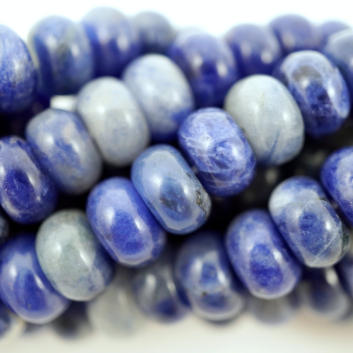 Sodalite (Rondelle)(Smooth)(6mm)(8mm)(10mm)(16"Strand)