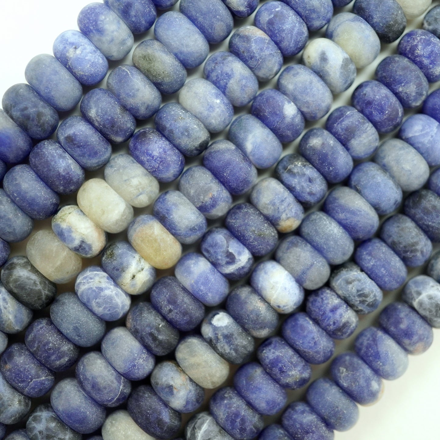 Sodalite (Rondelle)(Matte)(6mm)(8mm)(10mm)(16"Strand)