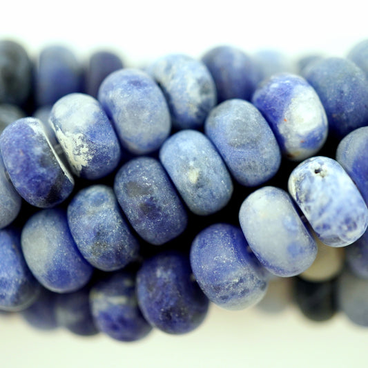 Sodalite (Rondelle)(Matte)(6mm)(8mm)(10mm)(16"Strand)