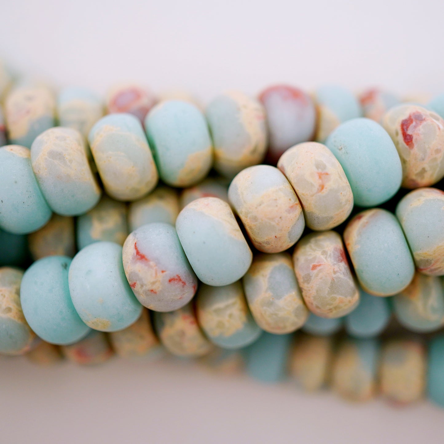 Aqua Terra Jasper (Rondelle)(Matte)(6mm)(8mm)(10mm)(16"Strand)