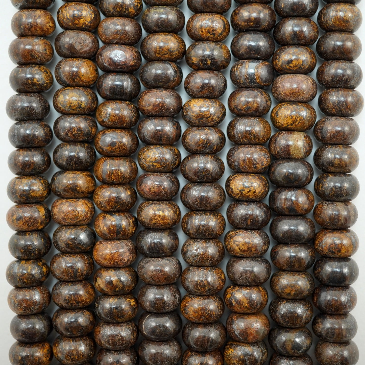 Bronzite (Rondelle)(Smooth)(6mm)(8mm)(10mm)(16"Strand)