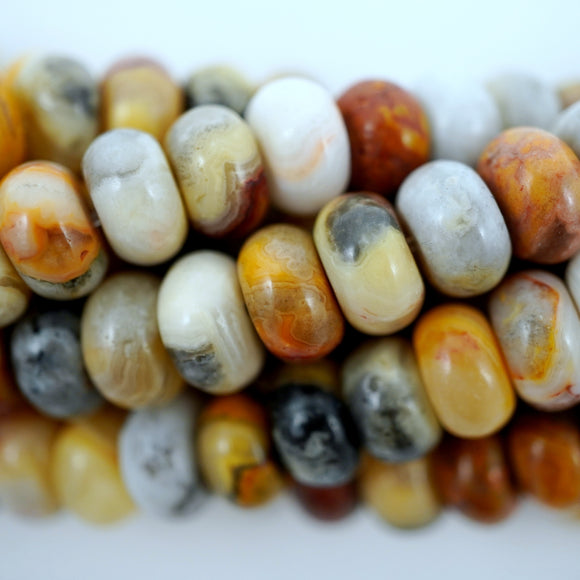 Crazy Lace Agate (Rondelle)(Smooth)(6mm)(8mm)(10mm)(16