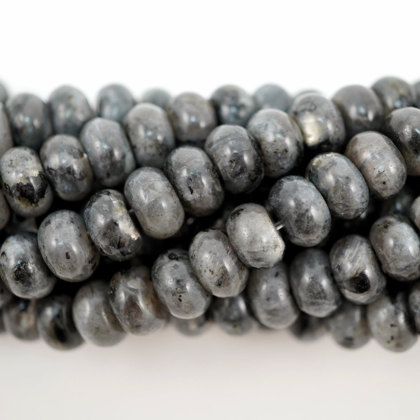 Larvikite (Rondelle)(Smooth)(6mm)(8mm)(10mm)(16"Strand)