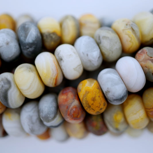 Crazy Lace Agate (Rondelle)(Matte)(6mm)(8mm)(10mm)(16"Strand)