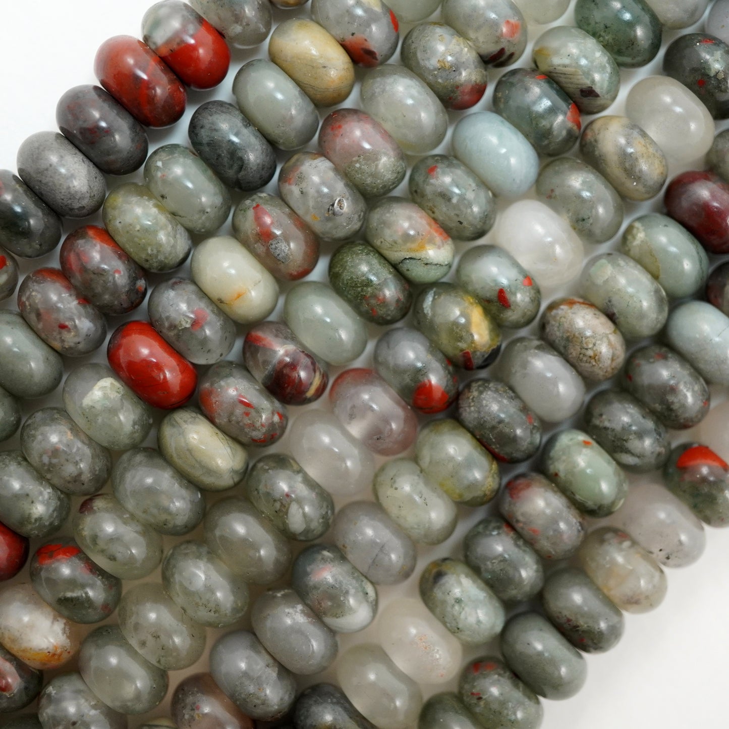 Indian Blood Agate (Rondelle)(Smooth)(6mm)(8mm)(10mm)(16"Strand)