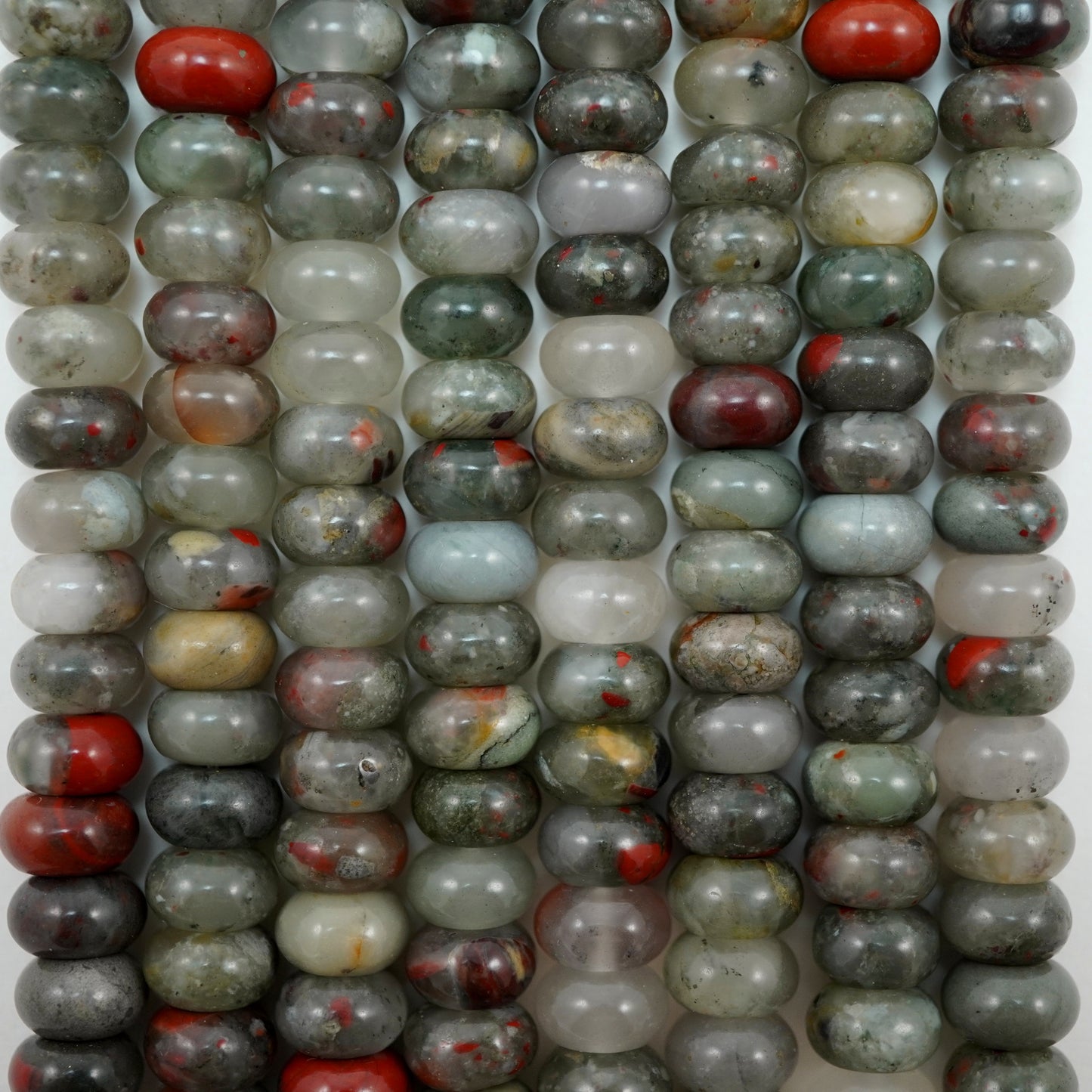 Indian Blood Agate (Rondelle)(Smooth)(6mm)(8mm)(10mm)(16"Strand)