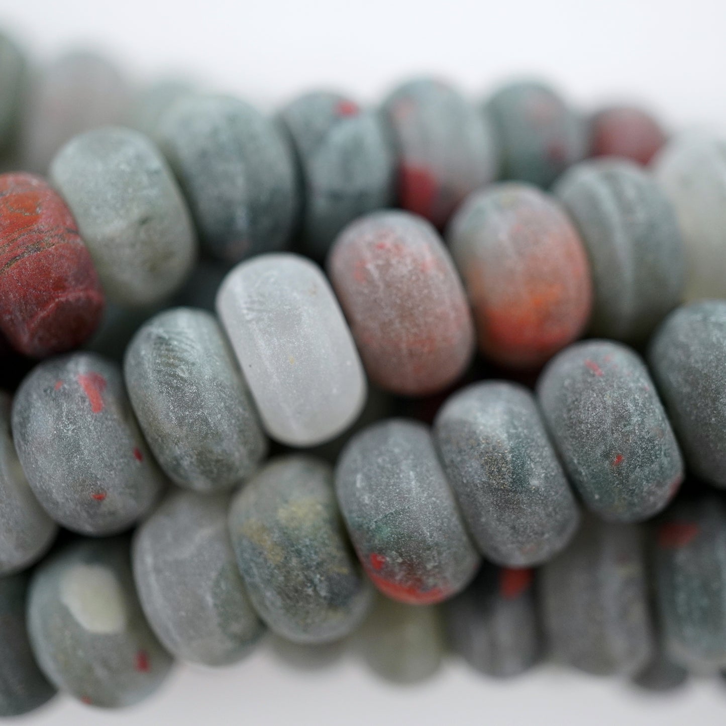 Indian Blood Agate (Rondelle)(Matte)(6mm)(8mm)(10mm)(16"Strand)