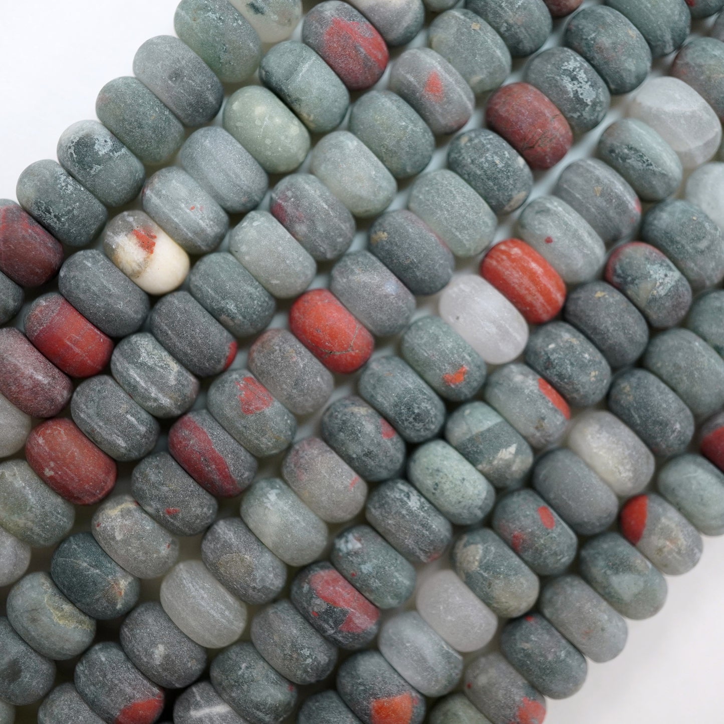 Indian Blood Agate (Rondelle)(Matte)(6mm)(8mm)(10mm)(16"Strand)