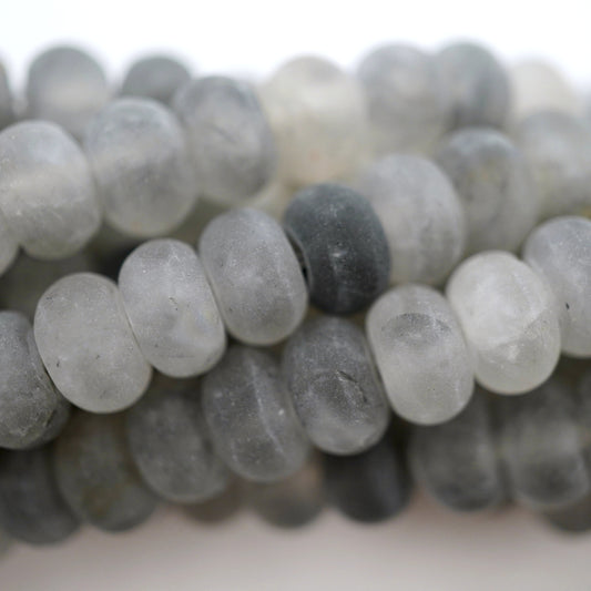 Cloudy Quartz (Rondelle)(Matte)(6mm)(8mm)(10mm)(16"Strand)