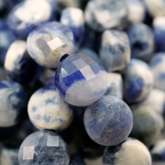 Sodalite (Coin)(Micro)(Faceted)(6×4mm)(15"Strand)