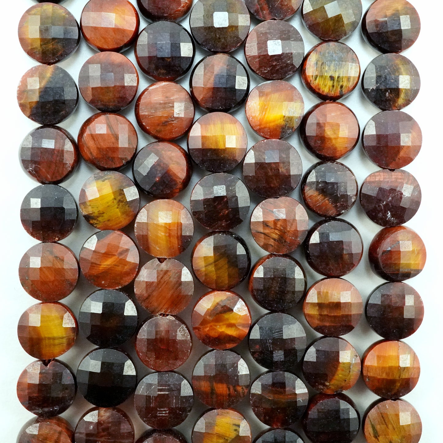 Red Tiger Eye (Coin)(Micro)(Faceted)(6×4mm)(15"Strand)