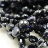Blue Goldstone (Coin)(Micro)(Faceted)(6×4mm)(15"Strand)