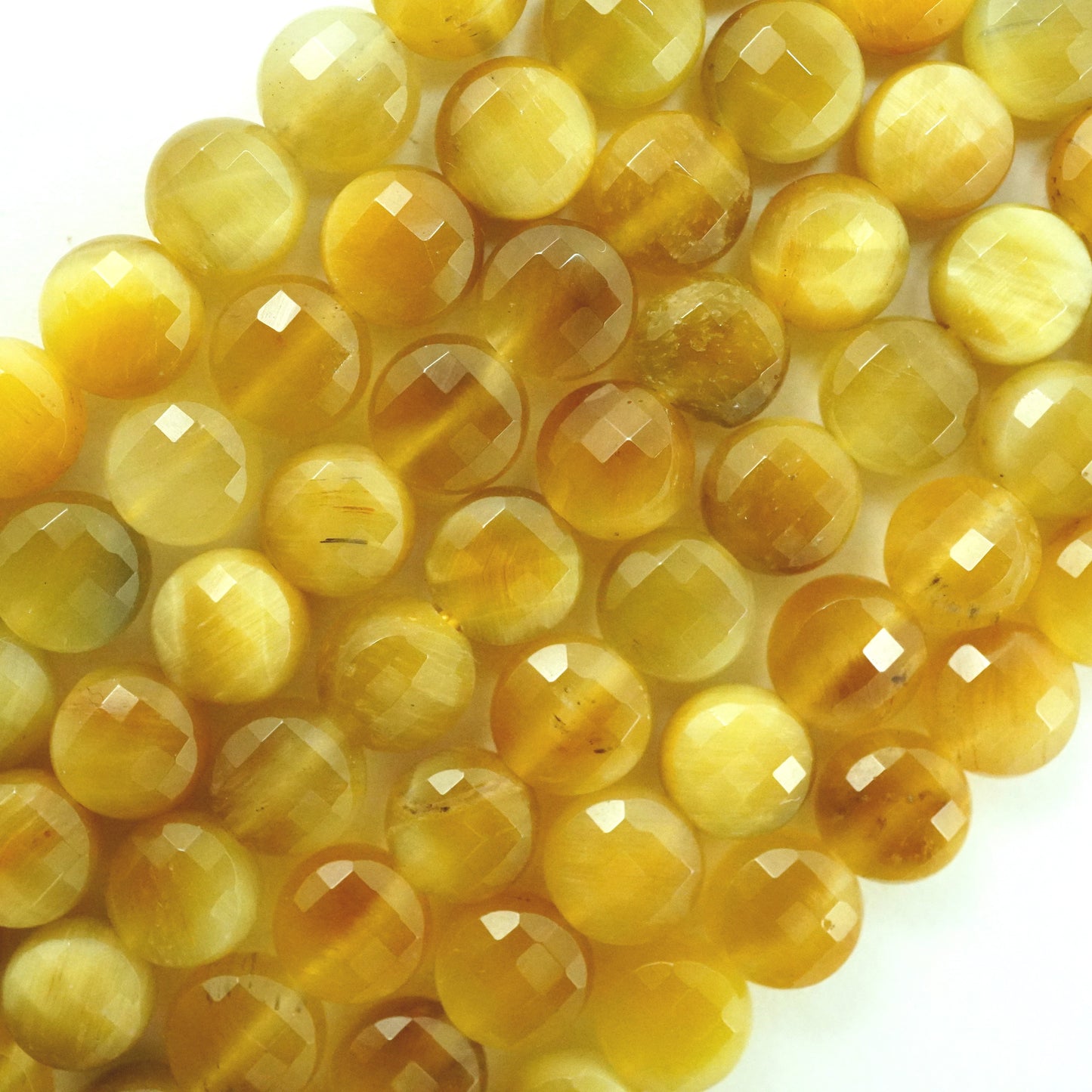 Golden Tiger Eye (Coin)(Micro)(Faceted)(6×4mm)(15.5"Strand)