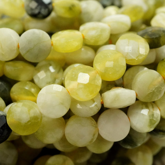 Lemon Jade (Coin)(Micro)(Faceted)(6×4mm)(15"Strand)