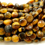 Tiger Eye (Coin)(Micro)(Faceted)(6×4mm)(15"Strand)