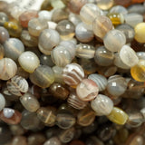 Botswana Agate (Coin)(Micro)(Faceted)(4×3mm)(15"Strand)