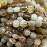 Botswana Agate (Coin)(Micro)(Faceted)(4×3mm)(15"Strand)