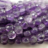 Amethyst (Coin)(Micro)(Faceted)(4×3mm)(15"Strand)