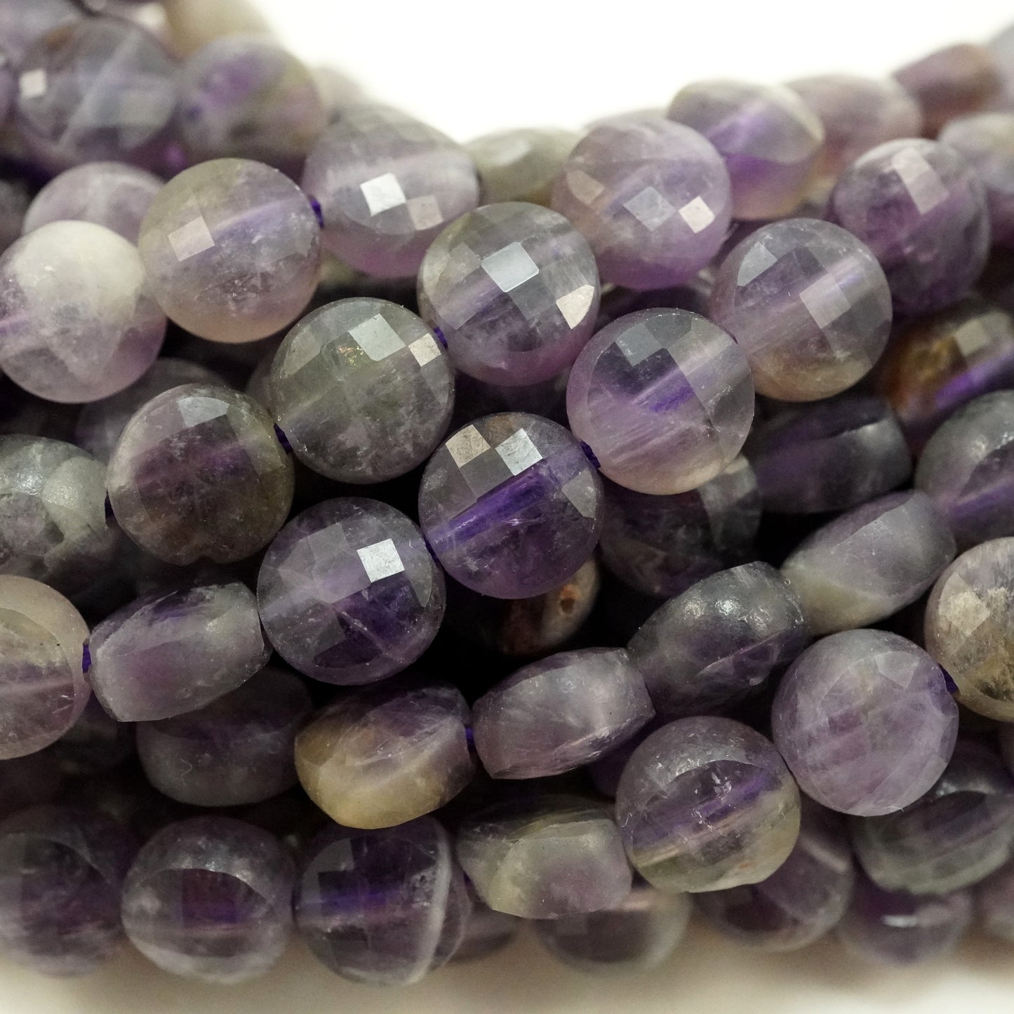 Chevron Amethyst (Coin)(Micro)(Faceted)(6×4mm)(15"Strand)