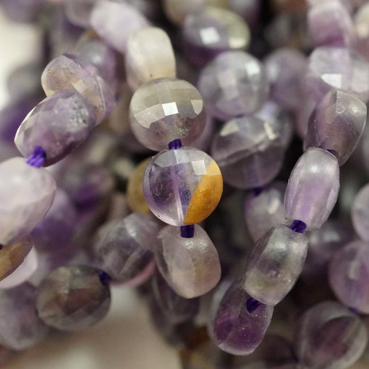 Chevron Amethyst (Coin)(Micro)(Faceted)(6×4mm)(15"Strand)