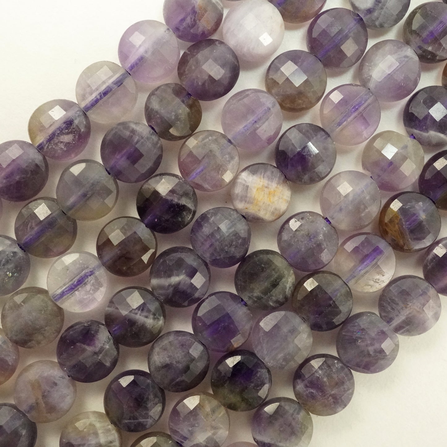 Chevron Amethyst (Coin)(Micro)(Faceted)(6×4mm)(15"Strand)