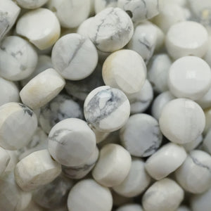 Howlite (Coin)(Micro)(Faceted)(7×4mm)(15"Strand)