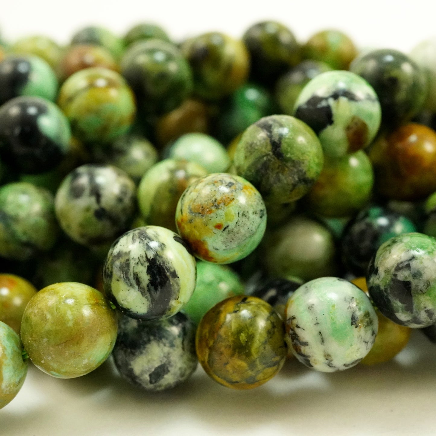 Variscite (Round)(Smooth)(6mm)(8mm)(10mm)(16"Strand)